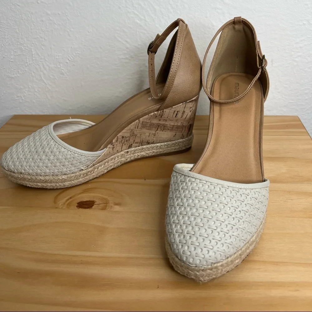 NEW Maurice’s Faith Ivory Espadrille Wedge size 9.5 - Picture 1 of 9